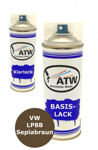 Autolack für VW LP8B Sepiabraun+400ml Klarlack Set